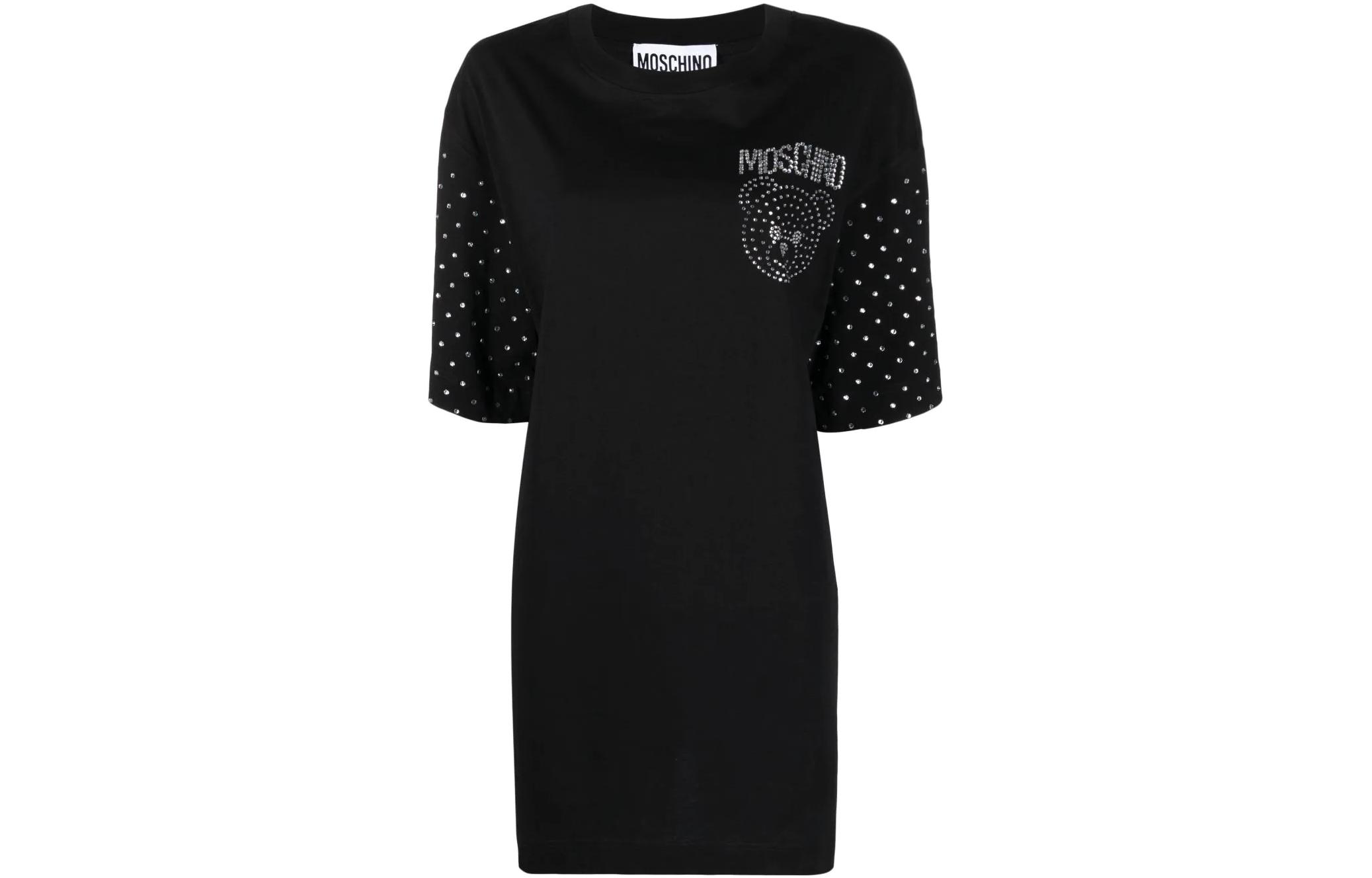 Женское черное короткое платье с рукавами MOSCHINO
Женское черное короткое платье с рукавами MOSCHINO