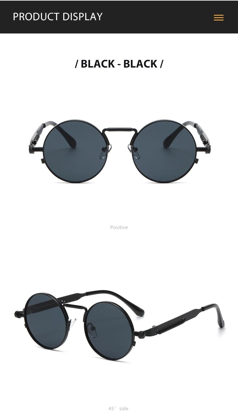 Солнцезащитные очки в стиле стимпанк для мужчин, профессиональные очки с защитой от УФ-излучения, круглые готические очки, женские солнцезащитные очки в металлической оправе в стиле рейв Generic, 3
Солнцезащитные очки в стиле стимпанк для мужчин, профессиональные очки с защитой от УФ-излучения, круглые готические очки, женские солнцезащитные очки в металлической оправе в стиле рейв Generic, 3