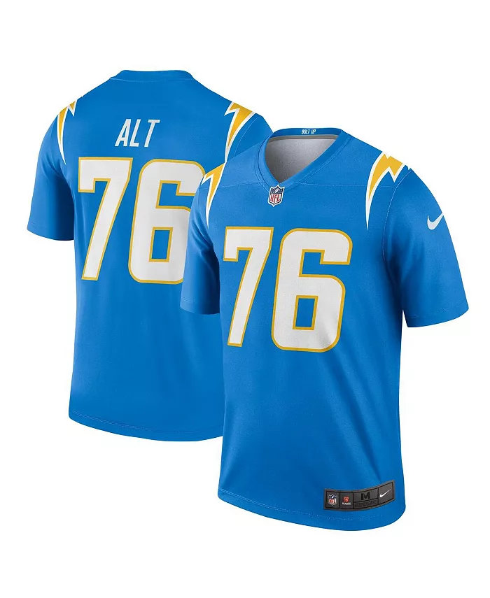 Мужская джерси Joe Alt в пудрово-голубом цвете Los Angeles Chargers, коллекция Team Legend, серия Player Performance Nike
Мужская джерси Joe Alt в пудрово-голубом цвете Los Angeles Chargers, коллекция Team Legend, серия Player Performance Nike