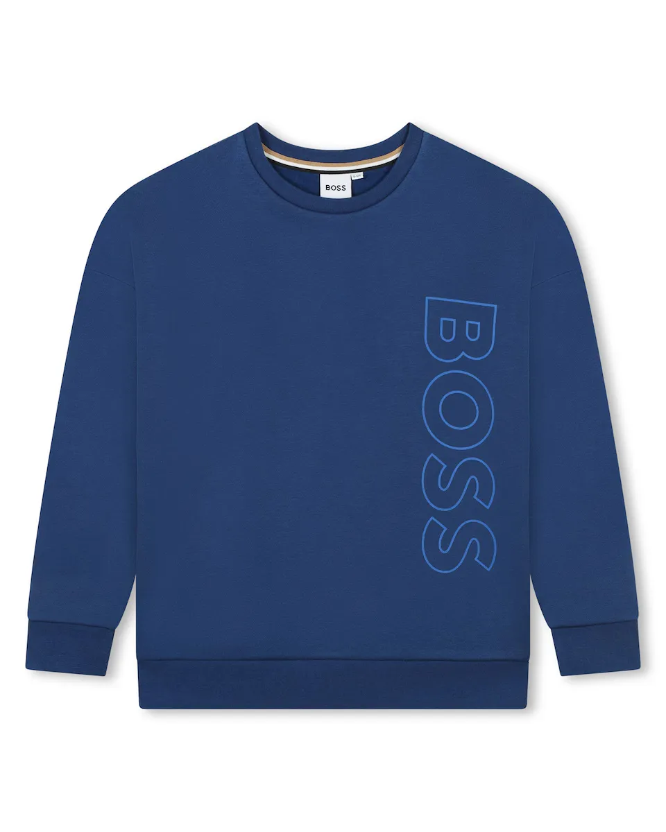 Толстовка для мальчика с круглым вырезом и вертикальным логотипом BOSS Kidswear, темно-синий
Толстовка для мальчика с круглым вырезом и вертикальным логотипом BOSS Kidswear, темно-синий