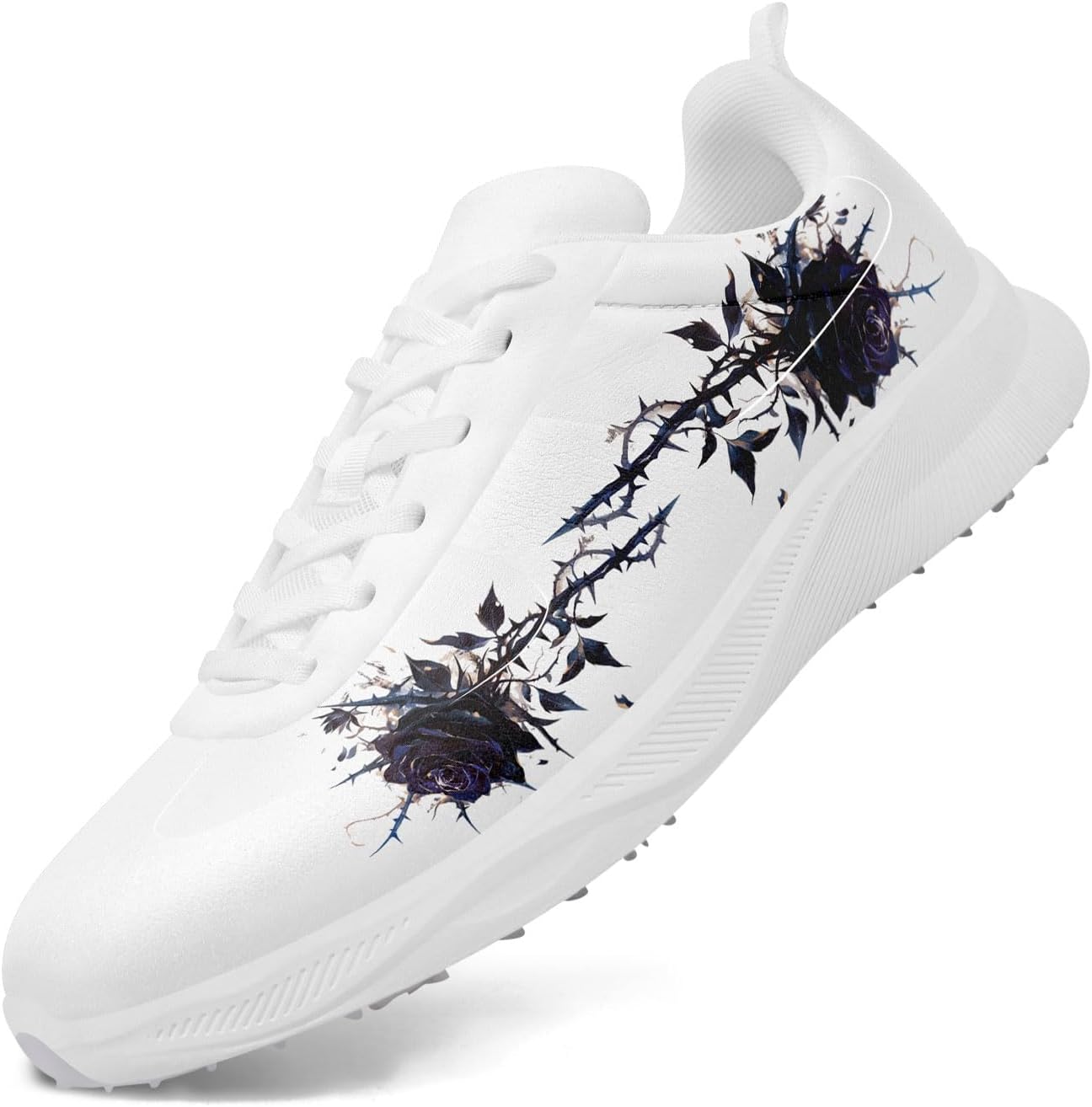 Гольф-туфли без шипов для мужчин и женщин - с цветочным принтом, дышащие, водонепроницаемые, легкие кроссовки для гольфа и повседневной носки Coolcustomize, белый/черный
Гольф-туфли без шипов для мужчин и женщин - с цветочным принтом, дышащие, водонепроницаемые, легкие кроссовки для гольфа и повседневной носки Coolcustomize, белый/черный