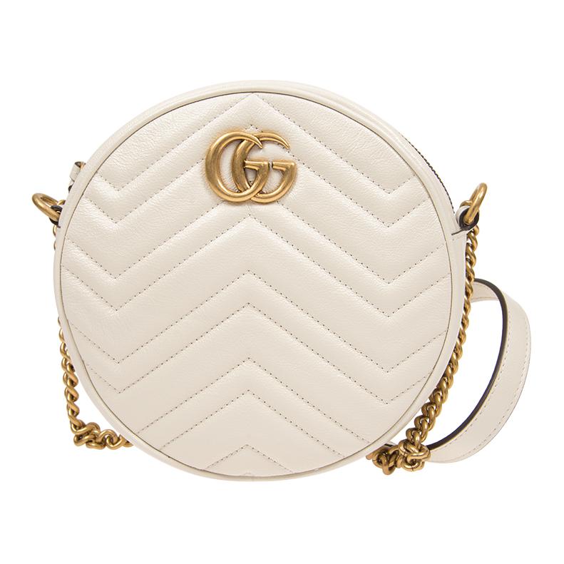 Сумка GG Marmont из кожи круглая мини женская белая GUCCI
Сумка GG Marmont из кожи круглая мини женская белая GUCCI