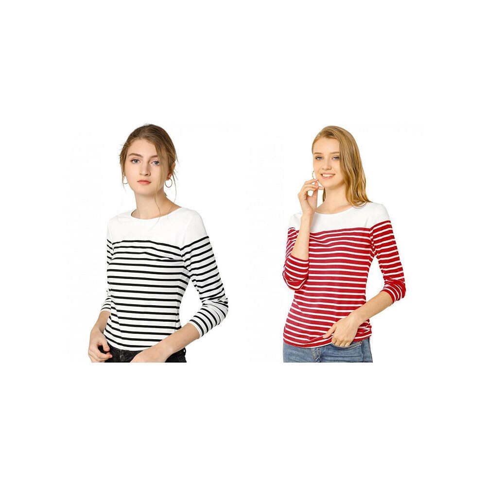 Набор из 2 женских повседневных футболок в полоску с длинными рукавами и цветными блоками ALLEGRA K, цвет Black White Red White
Набор из 2 женских повседневных футболок в полоску с длинными рукавами и цветными блоками ALLEGRA K, цвет Black White Red White
