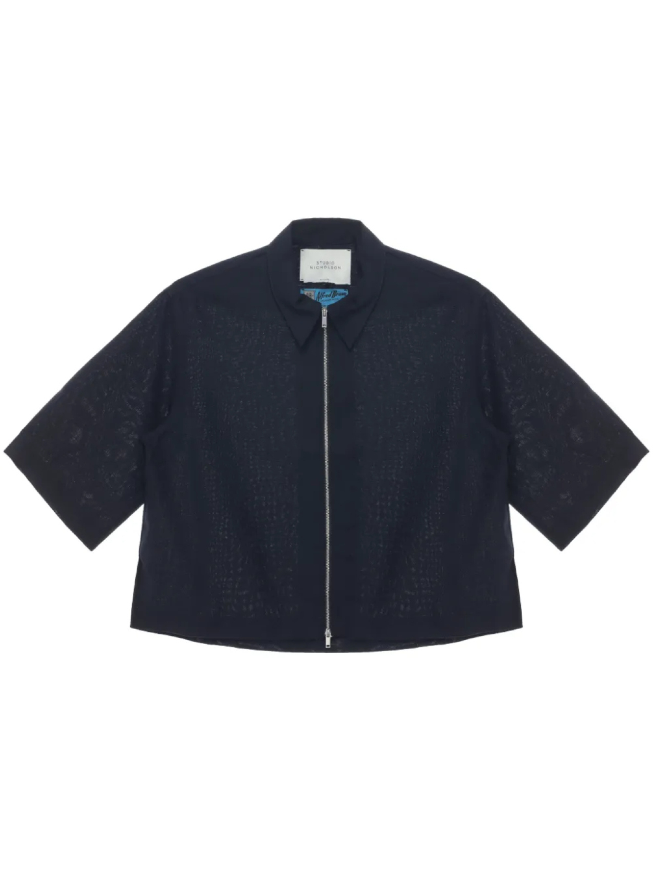 Studio Nicholson куртка-рубашка на молнии, синий 
Studio Nicholson куртка-рубашка на молнии, синий