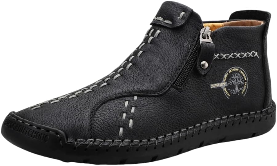 Мужские ботинки до щиколотки с молнией - винтажный стиль, строченый дизайн, резиновая подошва, округлый носок, повседневная обувь на все сезоны Hhhchpm, черный
Мужские ботинки до щиколотки с молнией - винтажный стиль, строченый дизайн, резиновая подошва, округлый носок, повседневная обувь на все сезоны Hhhchpm, черный