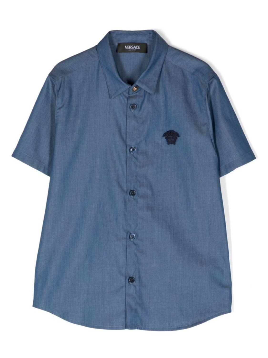 Versace Kids джинсовая рубашка с нашивкой Medusa, синий
Versace Kids джинсовая рубашка с нашивкой Medusa, синий