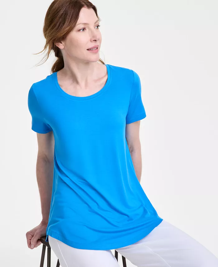 Женский топ с круглым вырезом и короткими рукавами JM Collection, синий
Женский топ с круглым вырезом и короткими рукавами JM Collection, синий