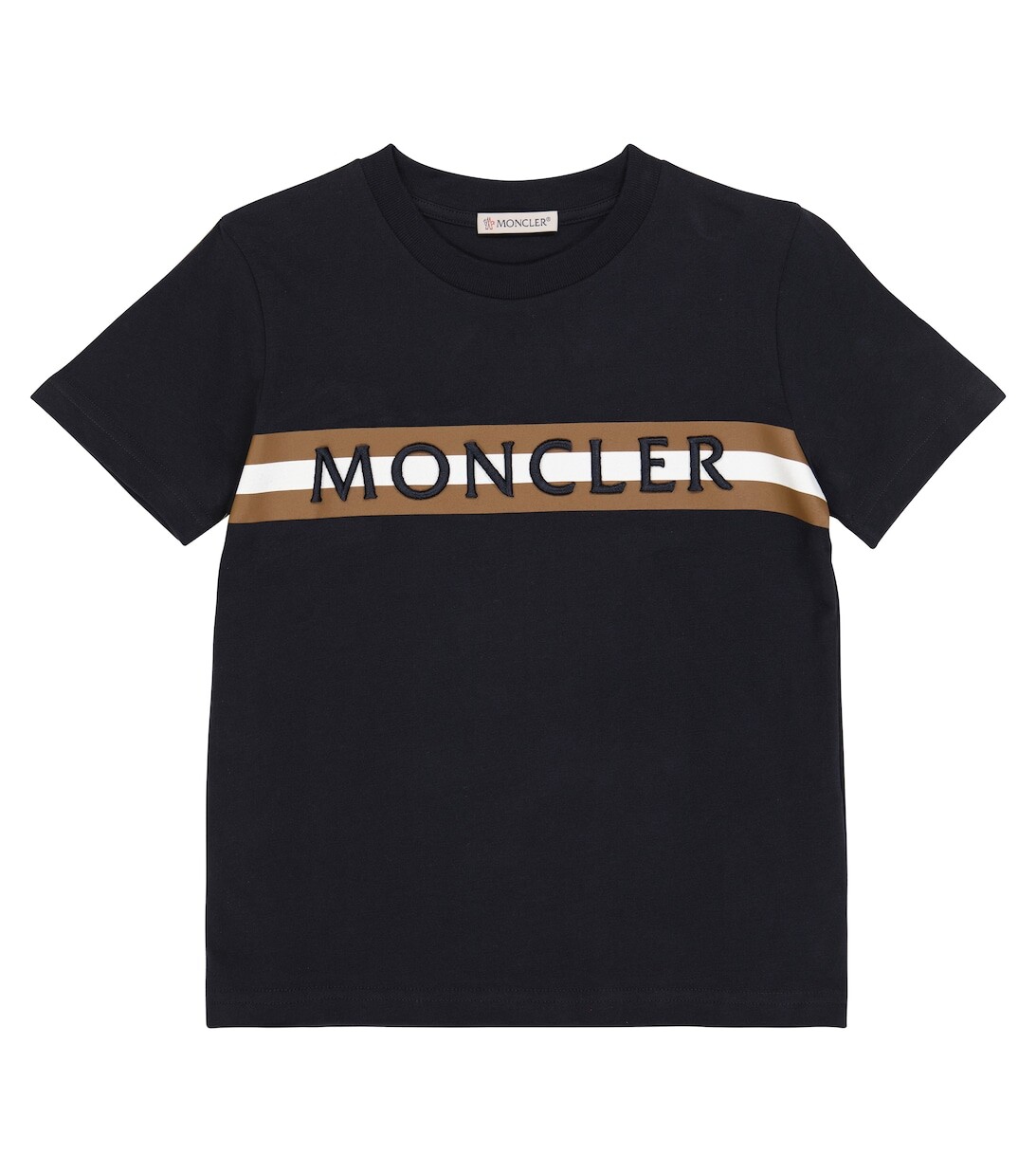 Хлопковая футболка с логотипом Moncler Enfant, синий 
Хлопковая футболка с логотипом Moncler Enfant, синий