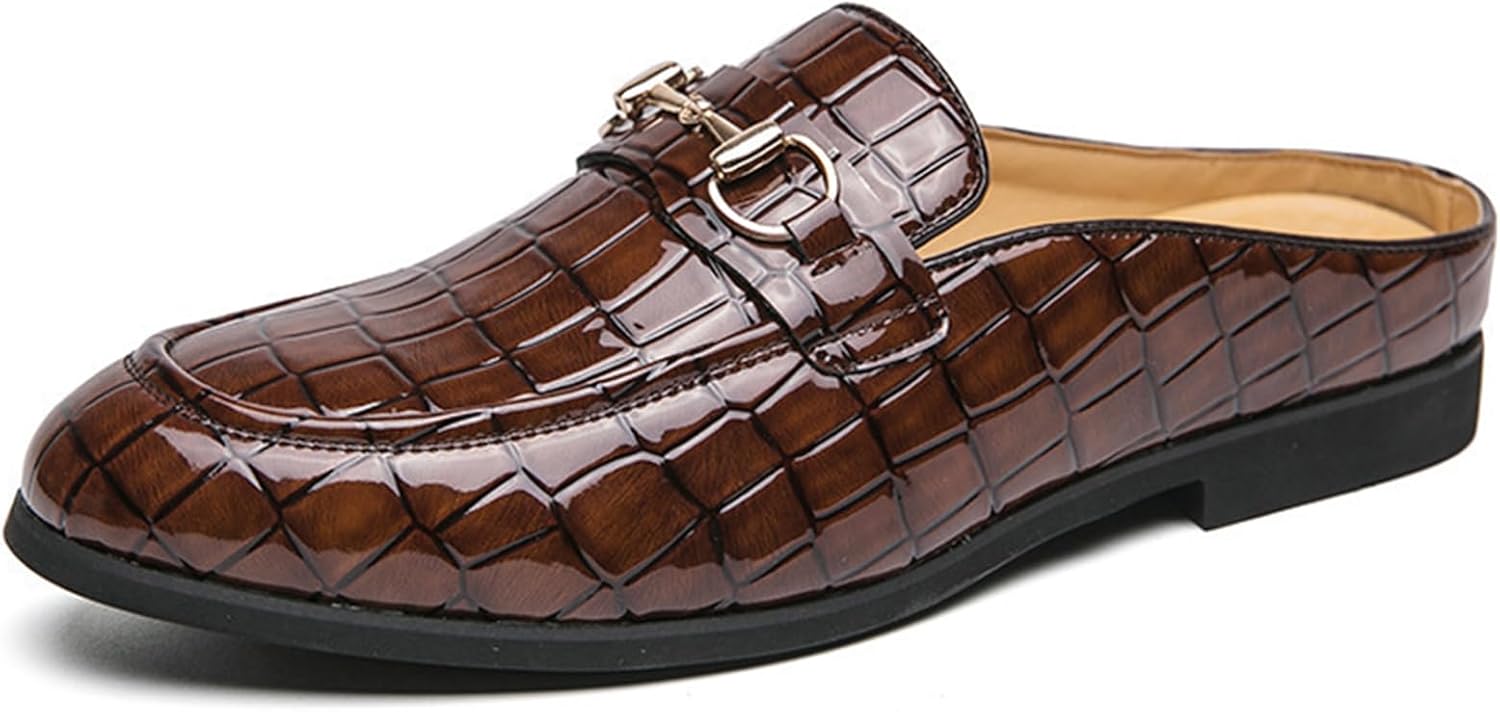 Мужские мюли-сандалии с низким широким каблуком, модной металлической пряжкой, комфортные, без задника, с круглым носком, стильные лоферы для повседневной носки и офиса Bangteuo, коричневый
Мужские мюли-сандалии с низким широким каблуком, модной металлической пряжкой, комфортные, без задника, с круглым носком, стильные лоферы для повседневной носки и офиса Bangteuo, коричневый