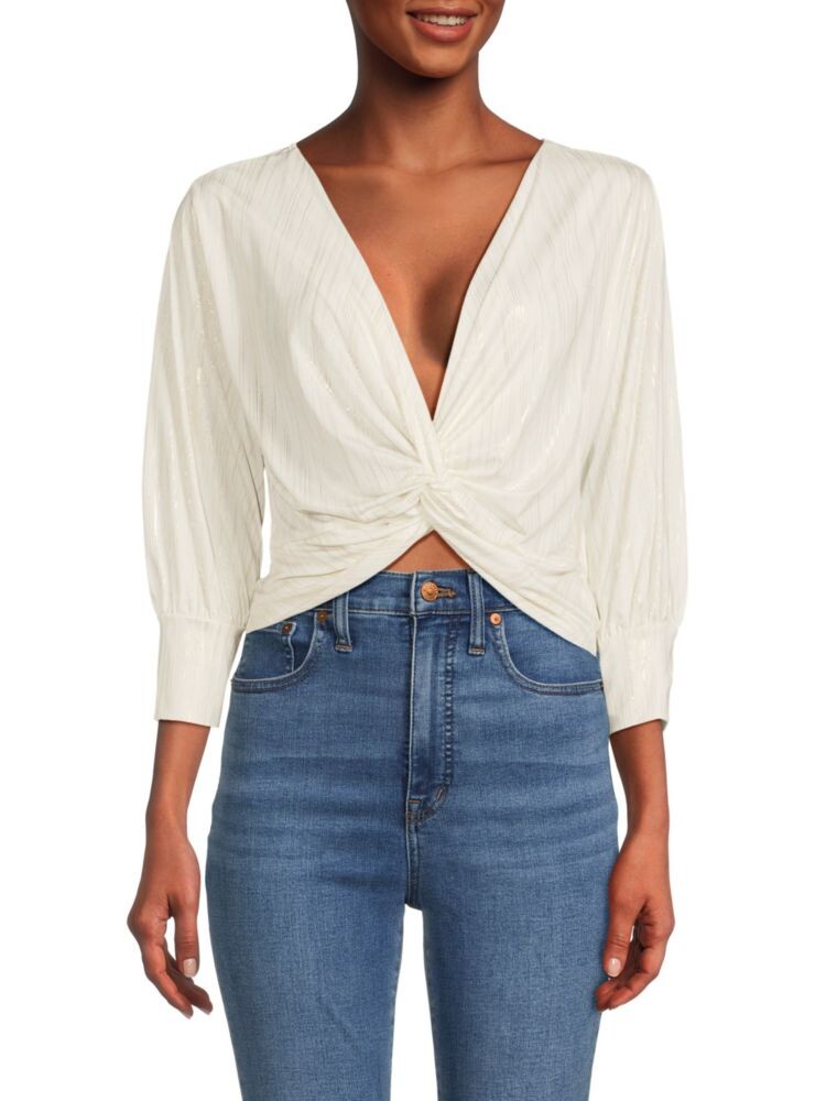 Укороченный топ с закрученной крышкой из золотой фольги Renee C., слоновая кость
Укороченный топ с закрученной крышкой из золотой фольги Renee C., слоновая кость