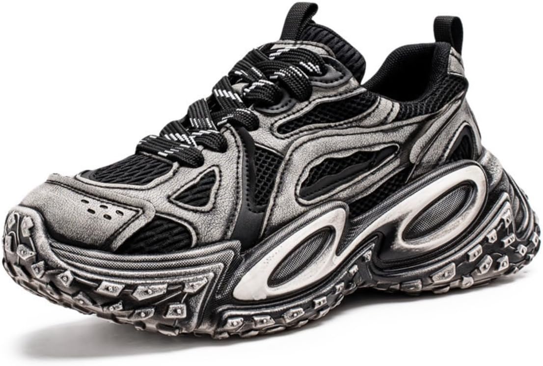 Стильные массивные кроссовки из сетчатой кожи с превосходной амортизацией для мужчин для повседневного городского и уличного использования уникальный потертый дизайн для модников Zixcplaz, черный
Стильные массивные кроссовки из сетчатой кожи с превосходной амортизацией для мужчин для повседневного городского и уличного использования уникальный потертый дизайн для модников Zixcplaz, черный