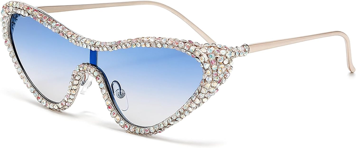 bullabulling Модные солнцезащитные очки «кошачий глаз» со стразами для женщин, блестящая металлическая оправа с бриллиантами, хрустальные солнцезащитные очки UV400, Silver/Blue
bullabulling Модные солнцезащитные очки «кошачий глаз» со стразами для женщин, блестящая металлическая оправа с бриллиантами, хрустальные солнцезащитные очки UV400, Silver/Blue