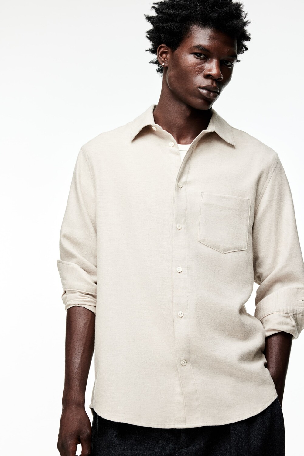 Фланелевая рубашка стандартного кроя H&M, бежевый
Фланелевая рубашка стандартного кроя H&M, бежевый