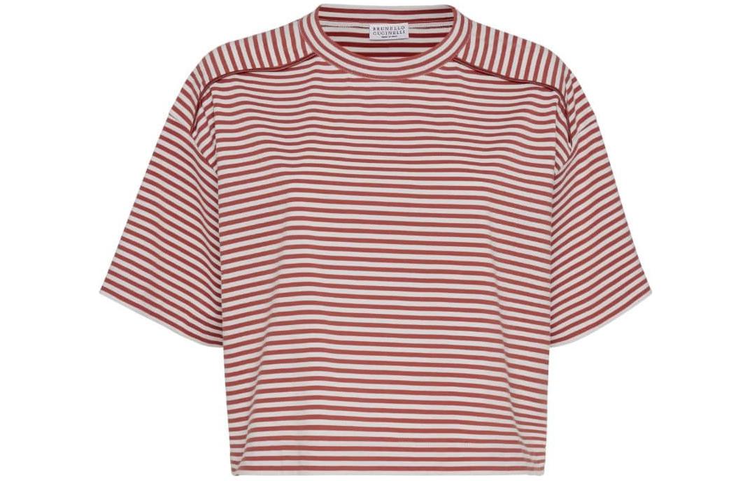 Полосатая футболка Brunello Cucinelli, ярко-красный
Полосатая футболка Brunello Cucinelli, ярко-красный