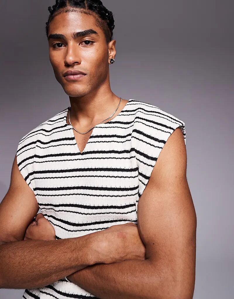 Плотная свободная майка ASOS DESIGN в фактурную черно-белую полоску
Плотная свободная майка ASOS DESIGN в фактурную черно-белую полоску