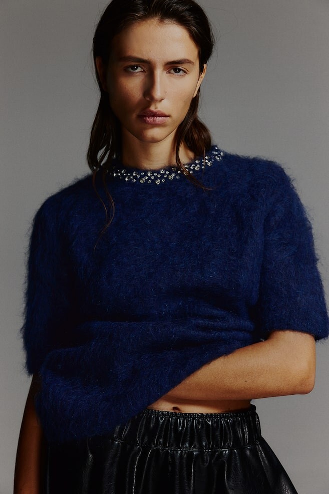 Рубашка из микса мохера с декором H&M, синий
Рубашка из микса мохера с декором H&M, синий