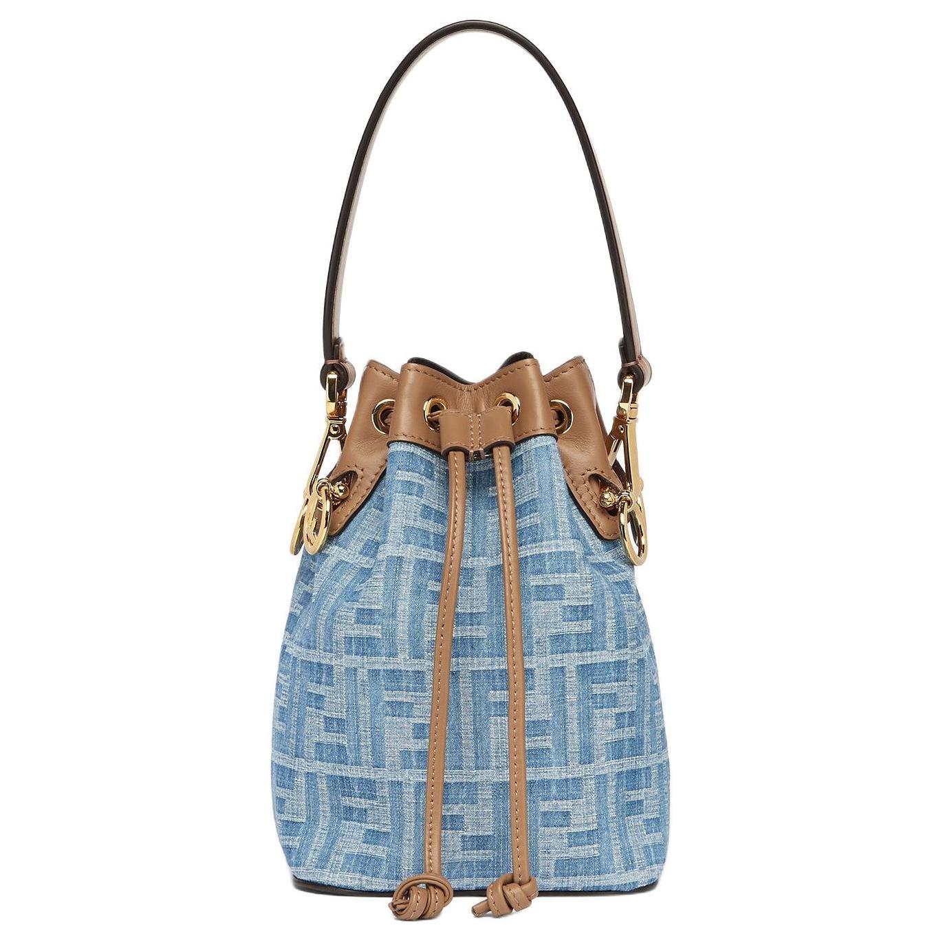 Mon Tresor Джинсовая Бакет Сумка, Сумка, Плечевая Сумка, Кроссбоди Трампеты Женская Светло-Голубая FENDI 
Mon Tresor Джинсовая Бакет Сумка, Сумка, Плечевая Сумка, Кроссбоди Трампеты Женская Светло-Голубая FENDI