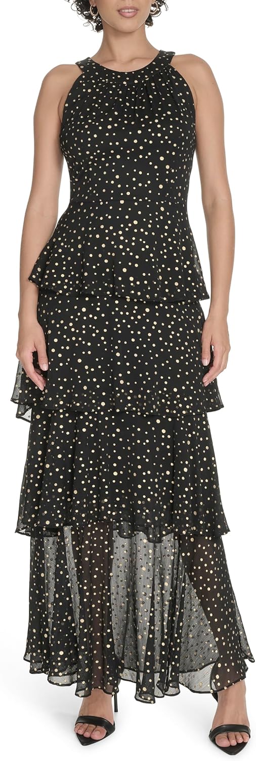 Женское платье макси Tommy Hilfiger без рукавов с халтер-воротом и подкладкой, Black/Gold
Женское платье макси Tommy Hilfiger без рукавов с халтер-воротом и подкладкой, Black/Gold