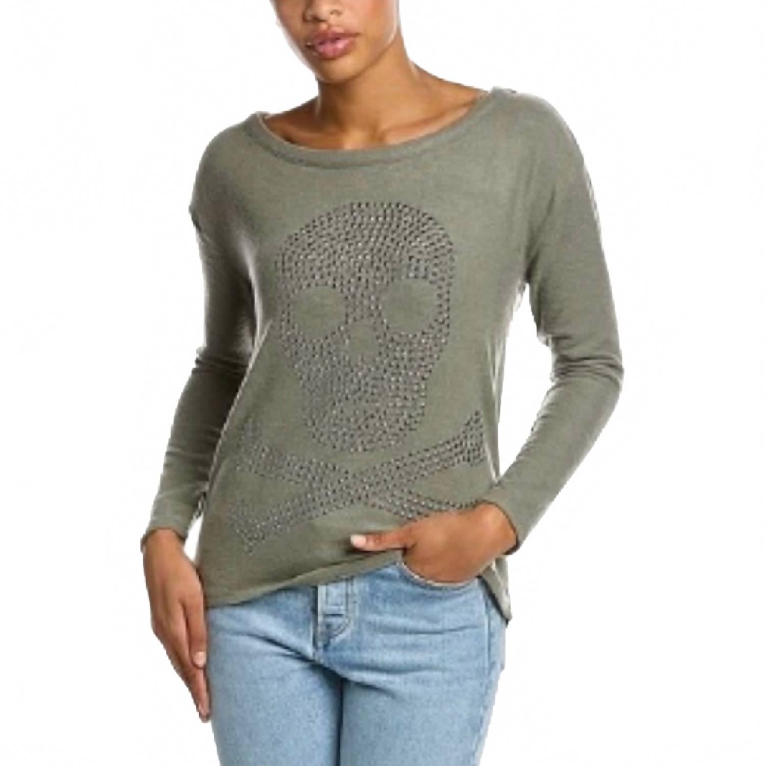 Chaser Футболка с длинными рукавами и изображением черепа, украшенного заклепками, в сафари-зеленом цвете
Chaser Футболка с длинными рукавами и изображением черепа, украшенного заклепками, в сафари-зеленом цвете