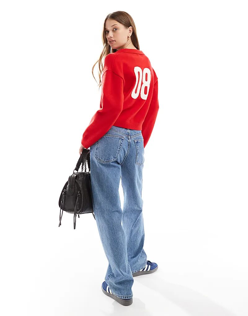 Трикотажный свитер-поло Cotton On с V-образным вырезом и рисунком на спине красного цвета Cotton:On
Трикотажный свитер-поло Cotton On с V-образным вырезом и рисунком на спине красного цвета Cotton:On