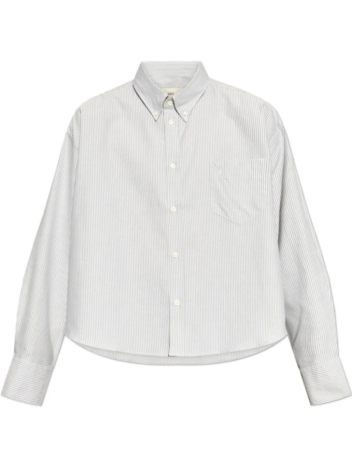 Полосатая хлопковая рубашка AMI Paris, белый
Полосатая хлопковая рубашка AMI Paris, белый