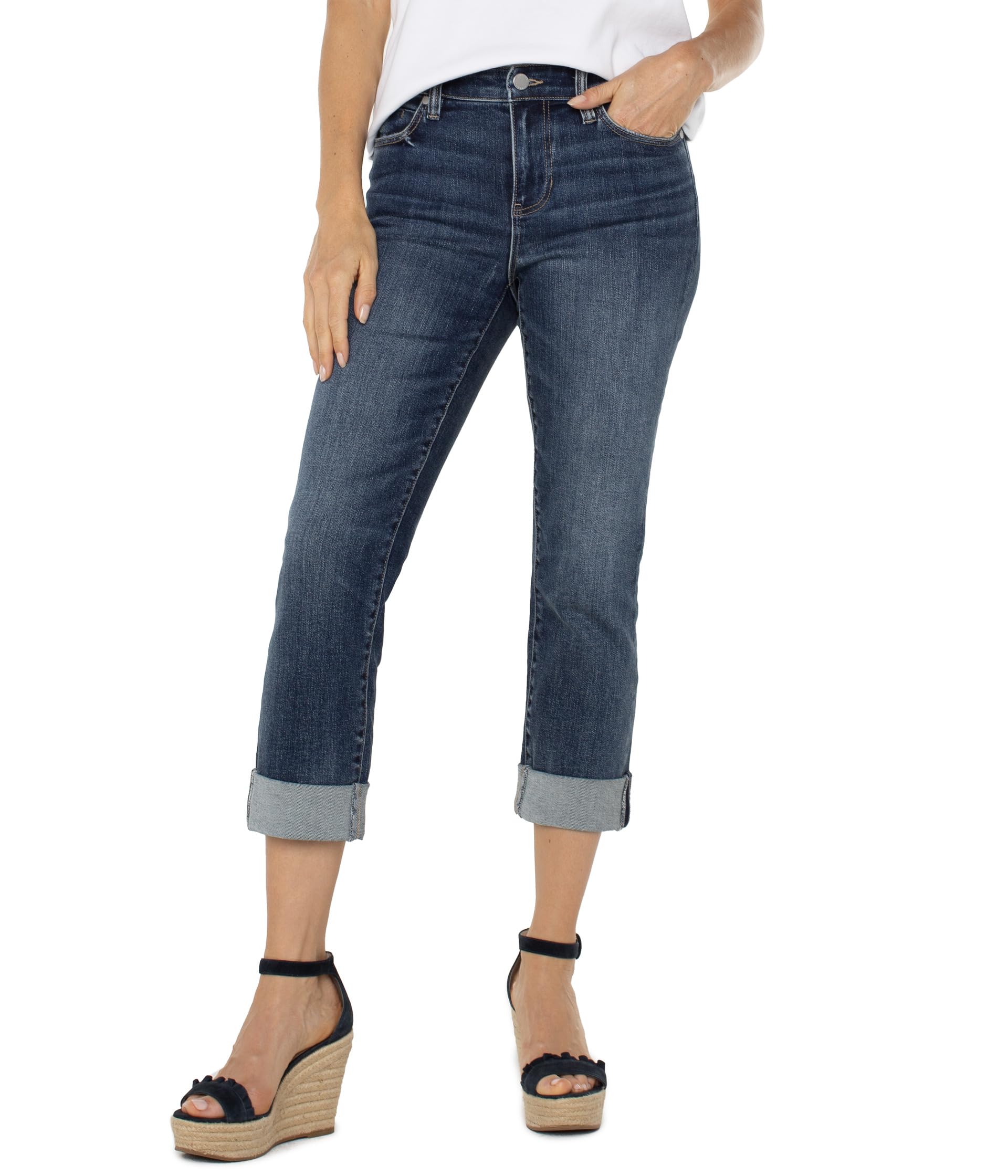 Джинсы Liverpool Los Angeles Petite Charlie Crop Wide Rolled Cuff 22" Inseam, цвет Wells
Джинсы Liverpool Los Angeles Petite Charlie Crop Wide Rolled Cuff 22" Inseam, цвет Wells