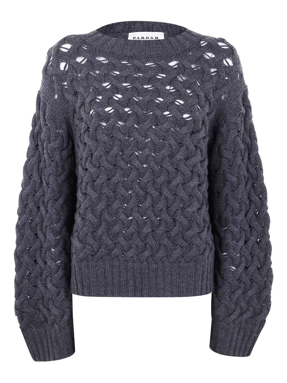 Перфорированный свитер с косичной вязкой P.A.R.O.S.H., серый
Перфорированный свитер с косичной вязкой P.A.R.O.S.H., серый