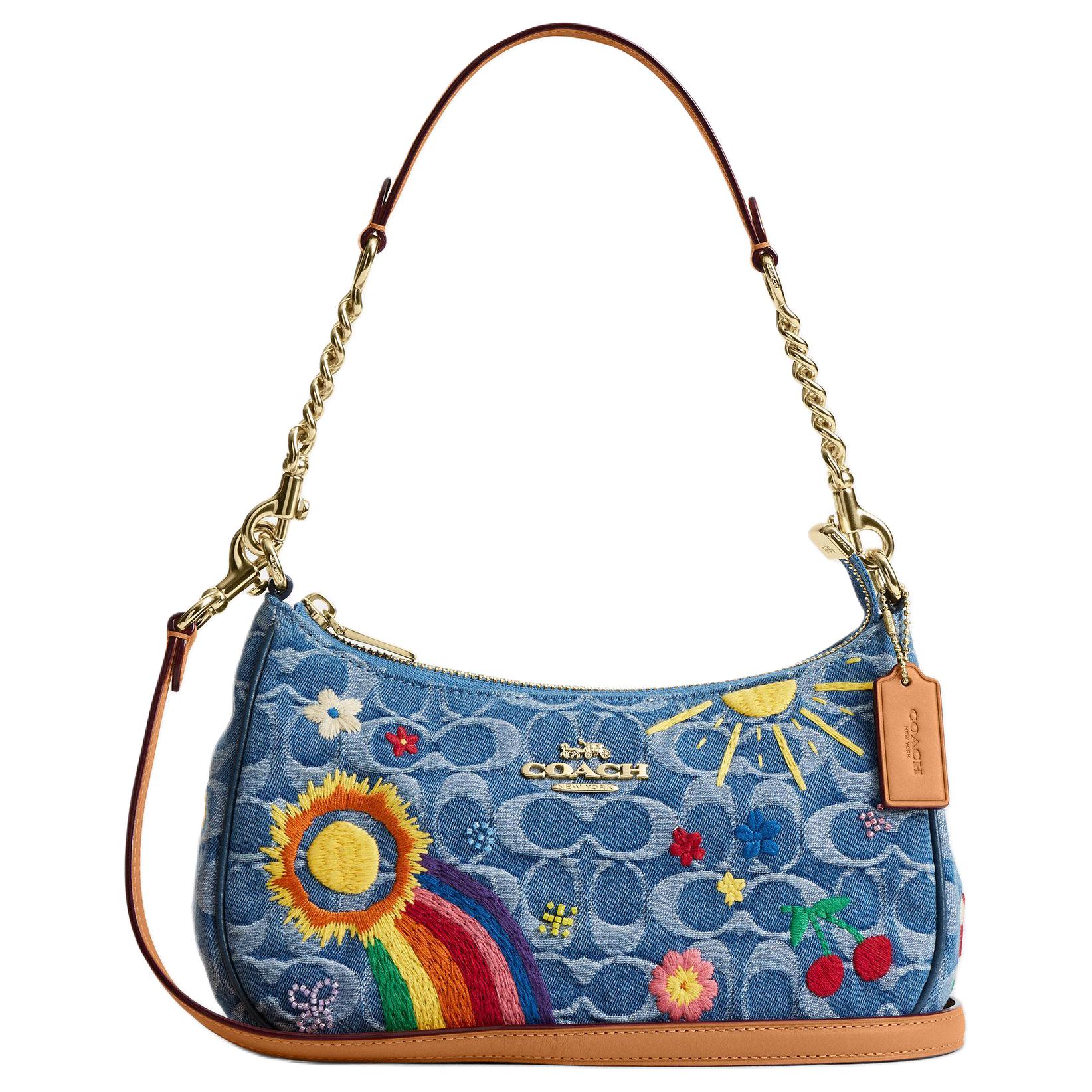 COACH Терри денимовая сумка через плечо Medium Women's Mixed Indigo
COACH Терри денимовая сумка через плечо Medium Women's Mixed Indigo