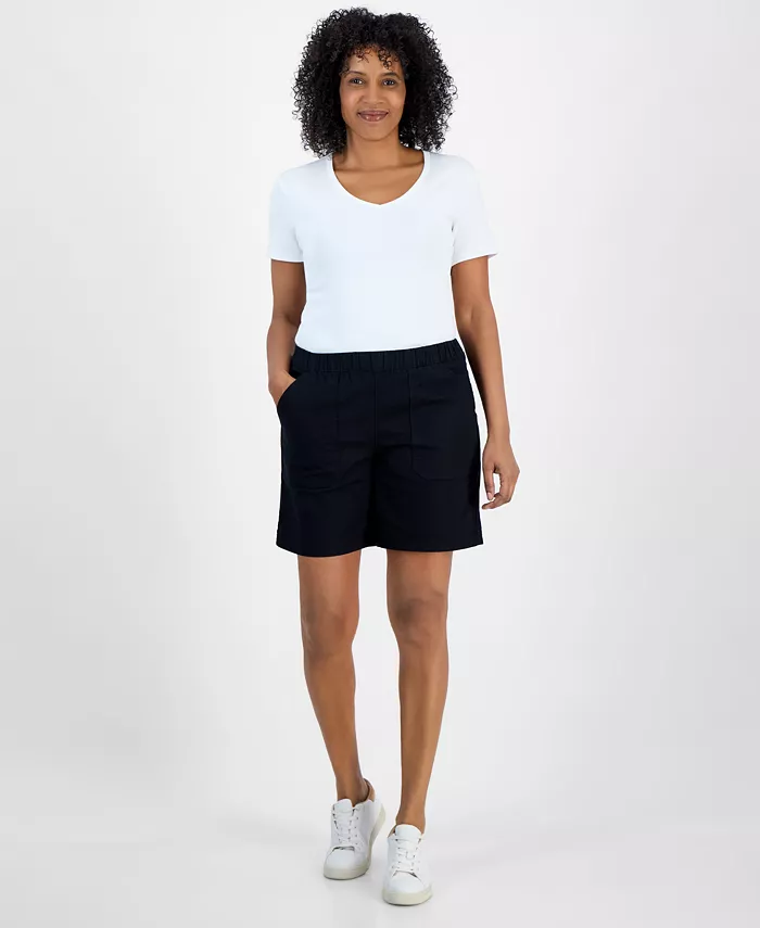 Женские шорты средней посадки на резинке, Regular & petite Style & Co, черный
Женские шорты средней посадки на резинке, Regular & petite Style & Co, черный