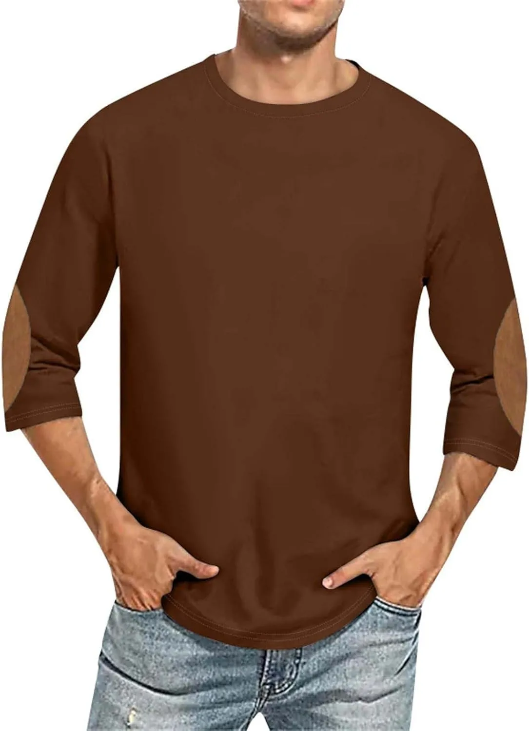 Мужская футболка Cambkatl с 3/4 рукавом и нашивкой на локте, свободный пуловер
Мужская футболка Cambkatl с 3/4 рукавом и нашивкой на локте, свободный пуловер