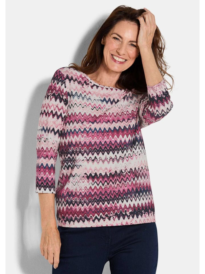 Блузка-рубашка, вискозная блузка с короткими рукавами, зигзагообразный узор ягодного цвета GOLDNER
Блузка-рубашка, вискозная блузка с короткими рукавами, зигзагообразный узор ягодного цвета GOLDNER