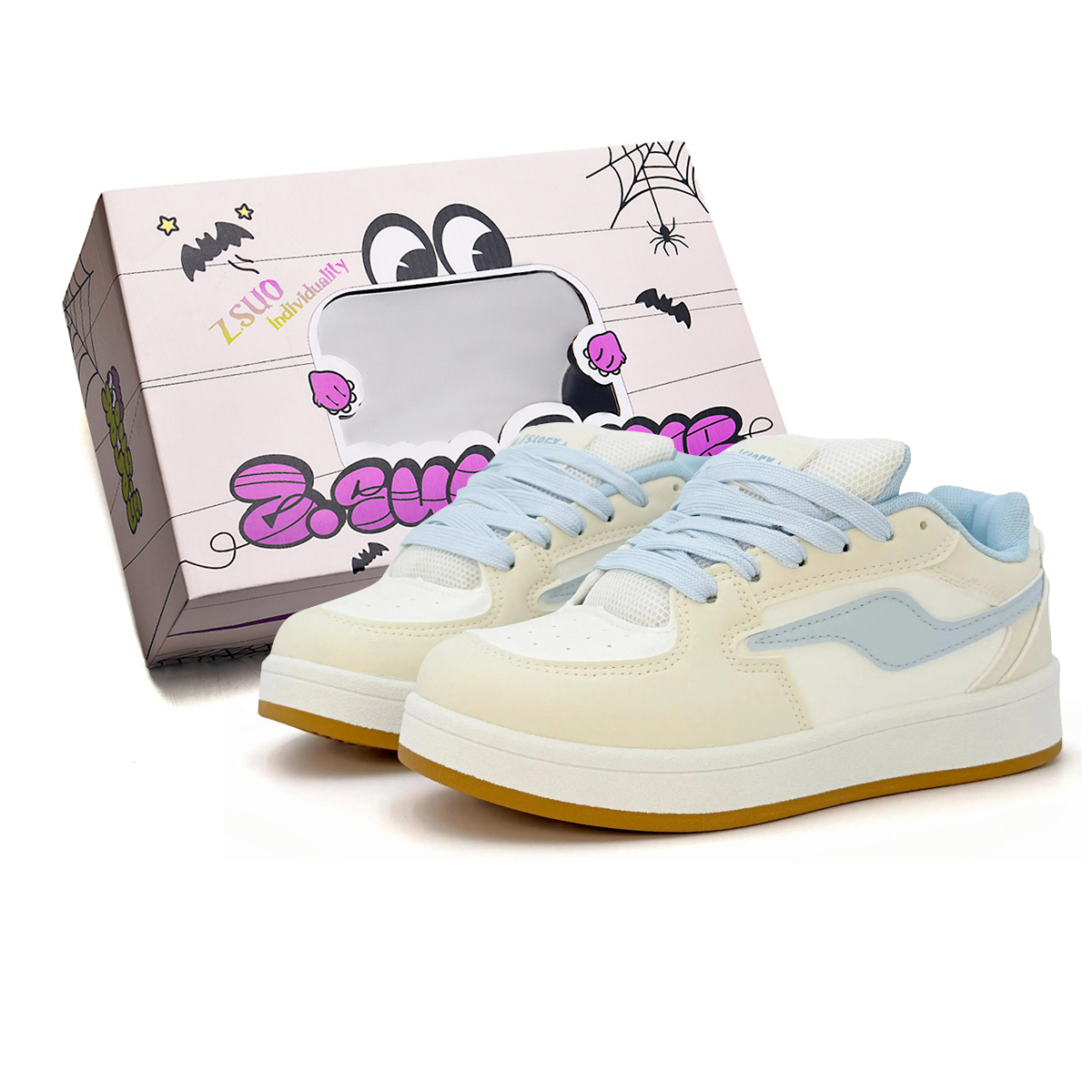 Z.SUO Кремово-голубые мужские низкие скейтерские кроссовки с амортизацией, износостойкие, легкие, увеличивающие рост, цвет Cream Blue
Z.SUO Кремово-голубые мужские низкие скейтерские кроссовки с амортизацией, износостойкие, легкие, увеличивающие рост, цвет Cream Blue