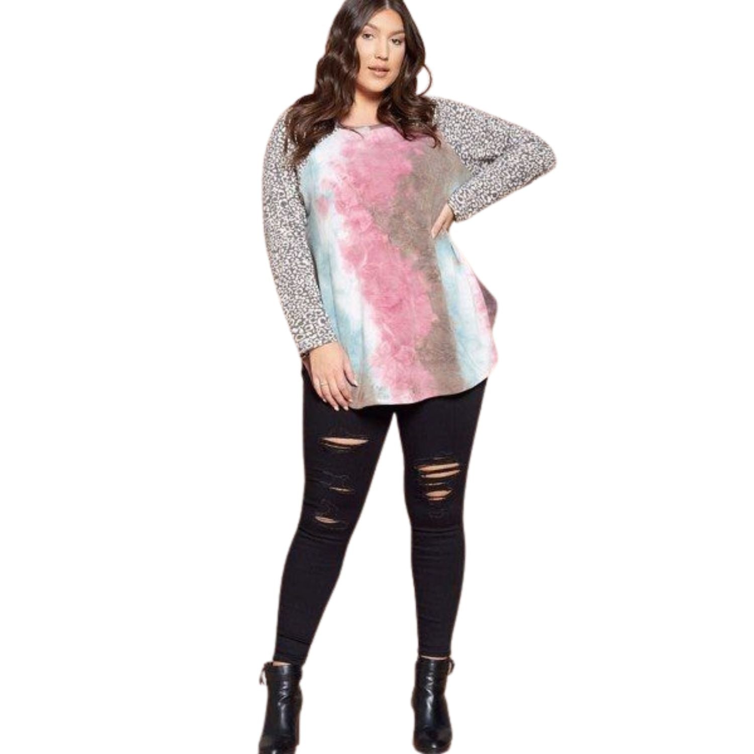 Большой размер French Terry Tie Dye Повседневный топ Color Block FASHNZFAB, мятный/бордовый
Большой размер French Terry Tie Dye Повседневный топ Color Block FASHNZFAB, мятный/бордовый