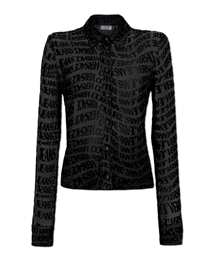 Рубашка с монограммой и бархатистой отделкой. Versace Jeans Couture, черный
Рубашка с монограммой и бархатистой отделкой. Versace Jeans Couture, черный