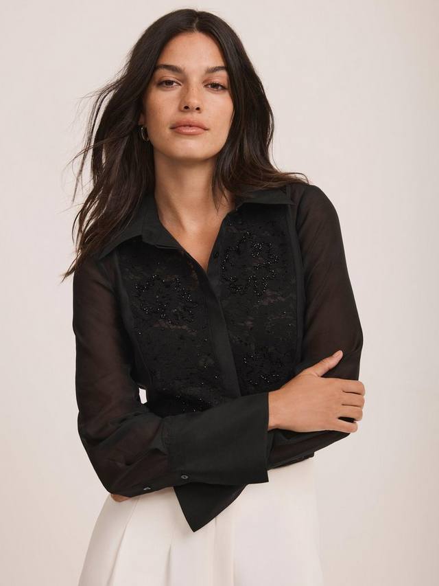Рубашка с деталями на груди Mint Velvet, Black
Рубашка с деталями на груди Mint Velvet, Black