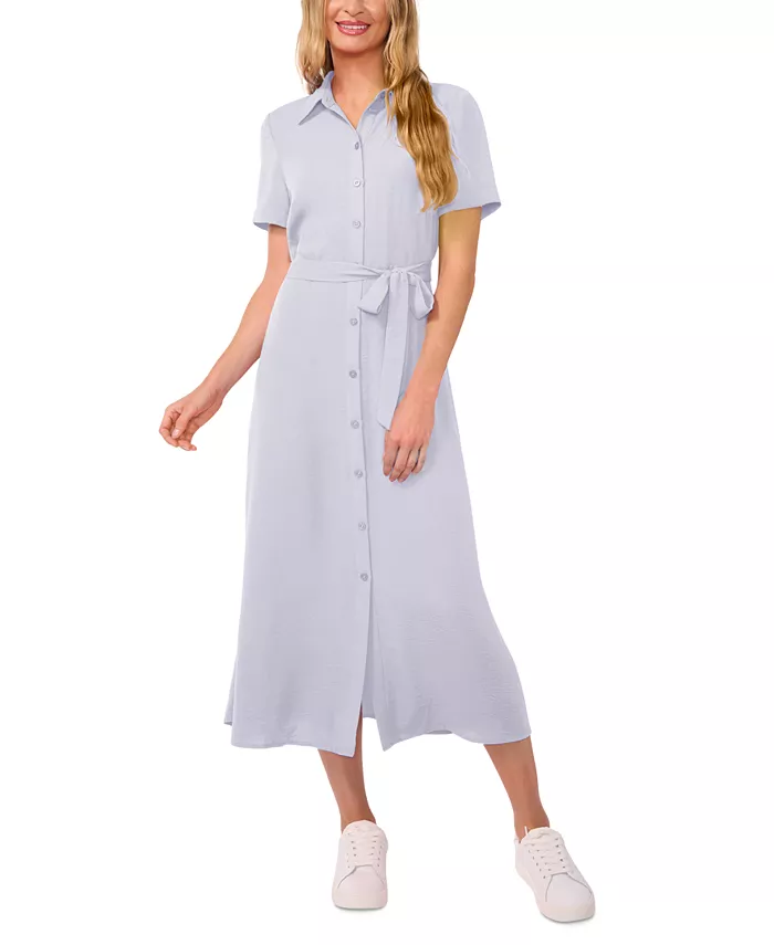 Женское платье-рубашка миди с короткими рукавами и поясом CeCe, синий
Женское платье-рубашка миди с короткими рукавами и поясом CeCe, синий