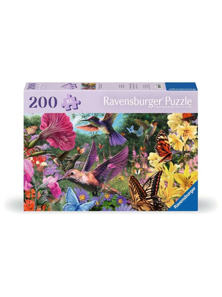 Пазл Ravensburger из 200 деталей с изображением колибри и бабочек в красочном исполнении
Пазл Ravensburger из 200 деталей с изображением колибри и бабочек в красочном исполнении