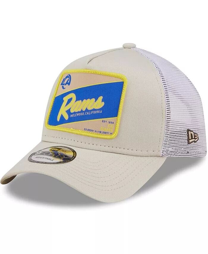 Мужская бейсболка Snapback цвета хаки, белого цвета с потертостями Los Angeles Rams Happy Camper A-Frame Trucker 9FORTY New Era
Мужская бейсболка Snapback цвета хаки, белого цвета с потертостями Los Angeles Rams Happy Camper A-Frame Trucker 9FORTY New Era