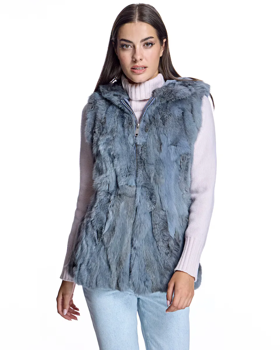 Женский жилет из меха кролика на молнии Maximilian, светло-голубой
Женский жилет из меха кролика на молнии Maximilian, светло-голубой