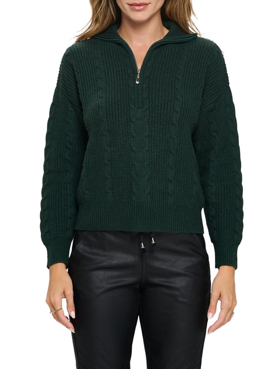 Ребристый свитер с полумолнией Renee C., оливковый
Ребристый свитер с полумолнией Renee C., оливковый