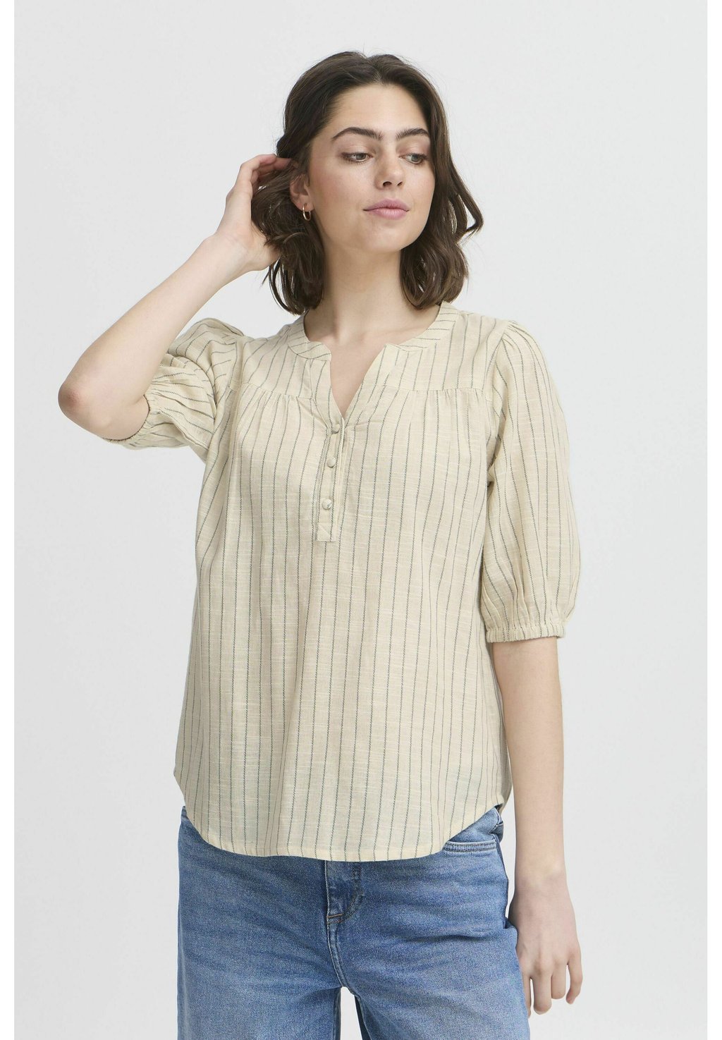 Блуза FRFXBONNIE Fransa, цвет Agave Green Melange Stripes 
Блуза FRFXBONNIE Fransa, цвет Agave Green Melange Stripes