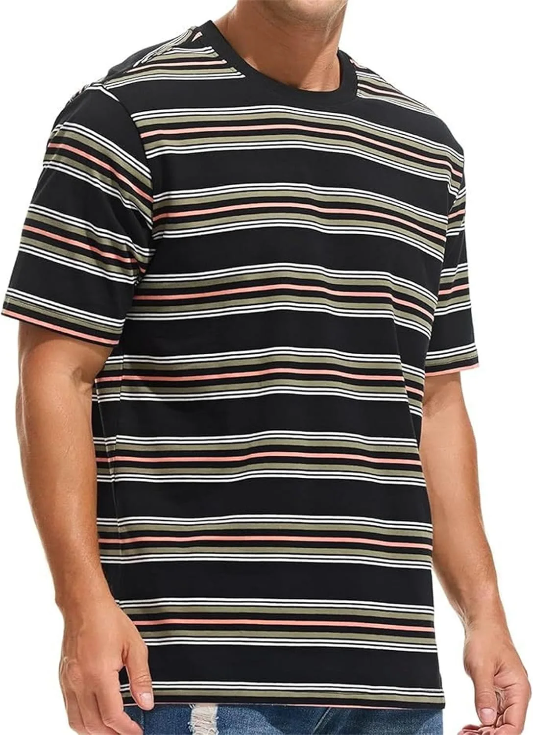 Мужская футболка с круглым вырезом и полосками, мягкий хлопок, свободный крой, принт с цветами DGHM-JLMY
Мужская футболка с круглым вырезом и полосками, мягкий хлопок, свободный крой, принт с цветами DGHM-JLMY