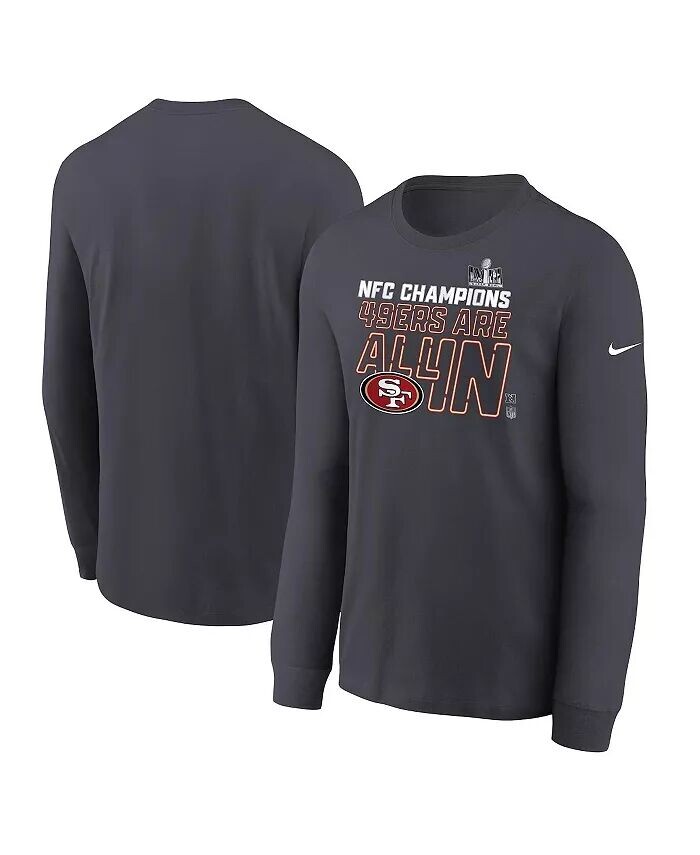 Футболка с длинным рукавом Big Boys Anthracite San Francisco 49ers 2023 NFC Champions Locker Room Trophy Collection Nike
Футболка с длинным рукавом Big Boys Anthracite San Francisco 49ers 2023 NFC Champions Locker Room Trophy Collection Nike