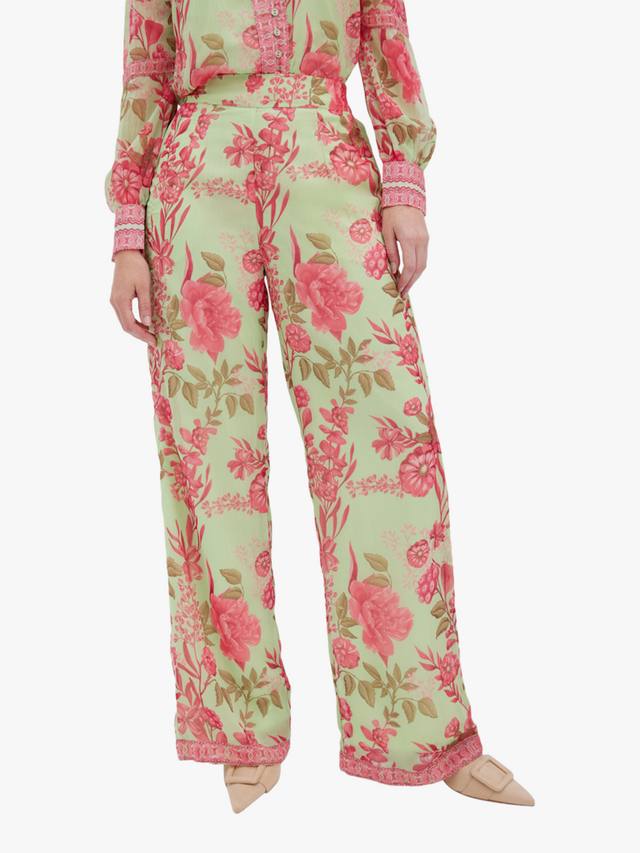 Атласные брюки в цветочек из осины Raishma, зеленый 
Атласные брюки в цветочек из осины Raishma, зеленый