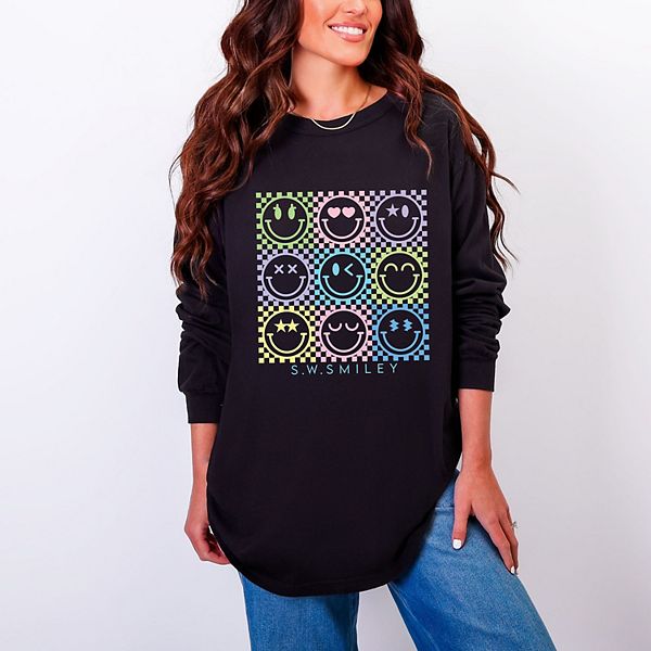 SWSmiley checkered neon - женская футболка с длинным рукавом и принтом, окрашенная в стиле garment dyed Simply Sage Market, Black, Черный, SWSmiley checkered neon - женская футболка с длинным рукавом и принтом, окрашенная в стиле garment dyed Simply Sage
SWSmiley checkered neon - женская футболка с длинным рукавом и принтом, окрашенная в стиле garment dyed Simply Sage Market, Black, Черный, SWSmiley checkered neon - женская футболка с длинным рукавом и принтом, окрашенная в стиле garment dyed Simply Sage