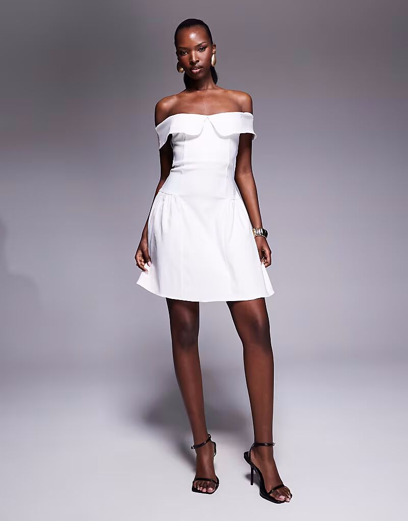 Платье мини-платье Vesper bengaline bardot с отворотом белого цвета
Платье мини-платье Vesper bengaline bardot с отворотом белого цвета