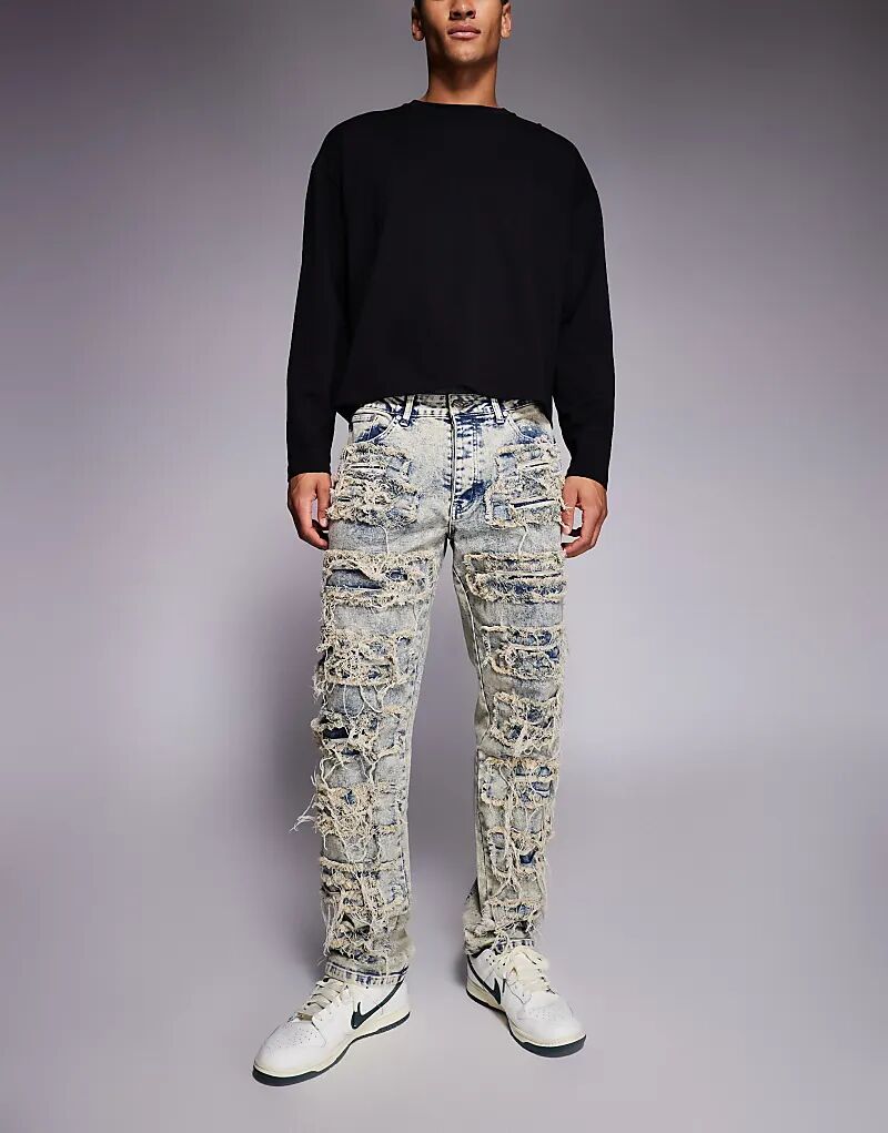 Джинсы Liquor N Poker с рваными краями и свободным кроем, светло-голубого цвета
Джинсы Liquor N Poker с рваными краями и свободным кроем, светло-голубого цвета