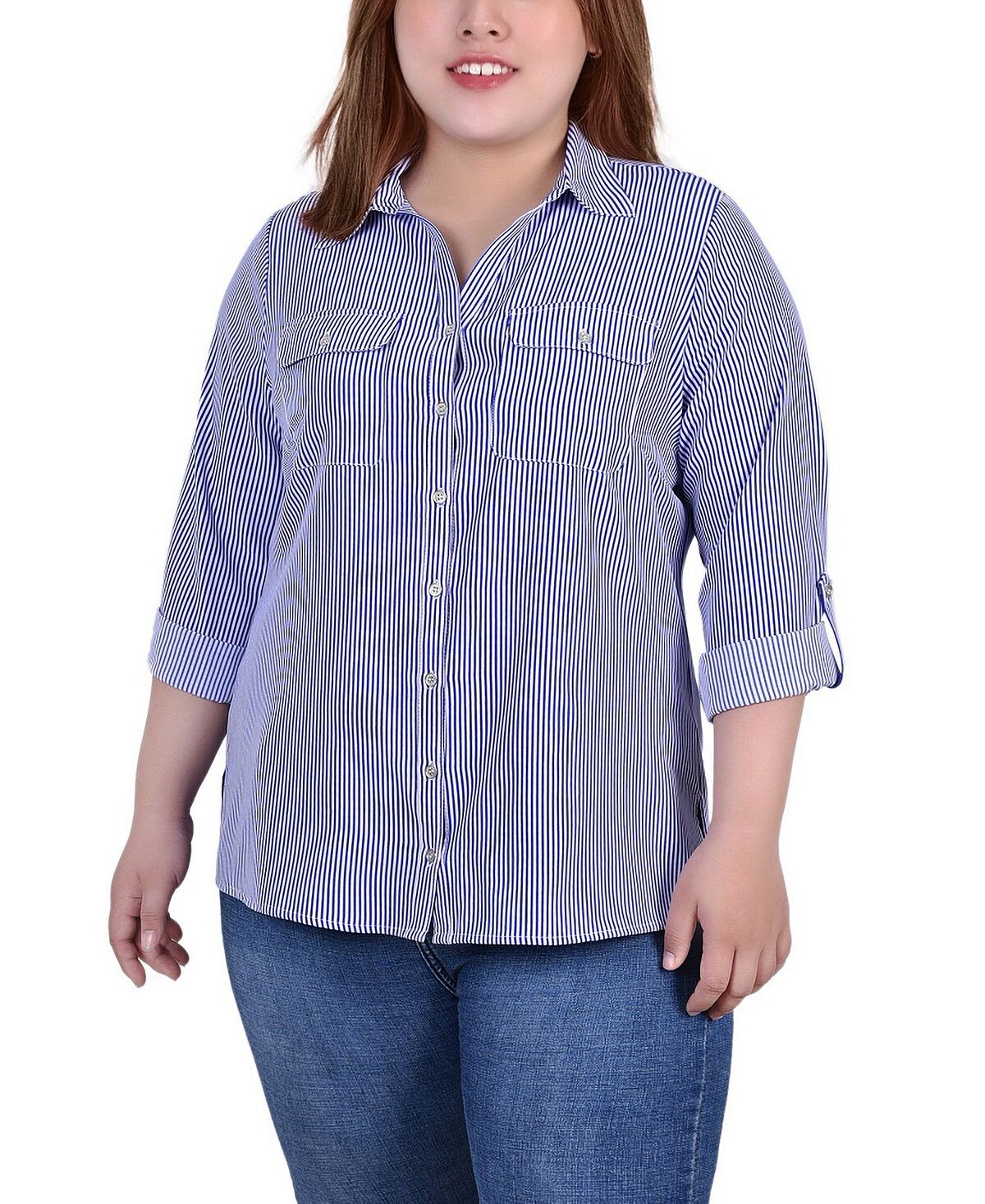 Блузка с воротником-стойкой и рукавами 3/4 больших размеров NY Collection
Блузка с воротником-стойкой и рукавами 3/4 больших размеров NY Collection