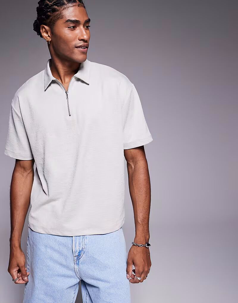 ASOS DESIGN свободный свободный поло на молнии серого цвета с текстурой
ASOS DESIGN свободный свободный поло на молнии серого цвета с текстурой