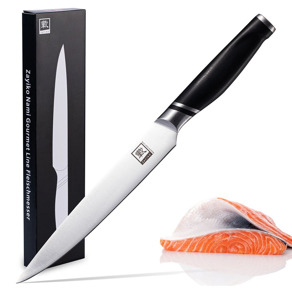 Нож для мяса Zayiko, лезвие 20,50 см I Sharp кухонный нож и профессиональный поварской нож из немецкой стали с ручкой из АБС-пластика и подарочной коробкой серии Zayiko НАМИ
Нож для мяса Zayiko, лезвие 20,50 см I Sharp кухонный нож и профессиональный поварской нож из немецкой стали с ручкой из АБС-пластика и подарочной коробкой серии Zayiko НАМИ